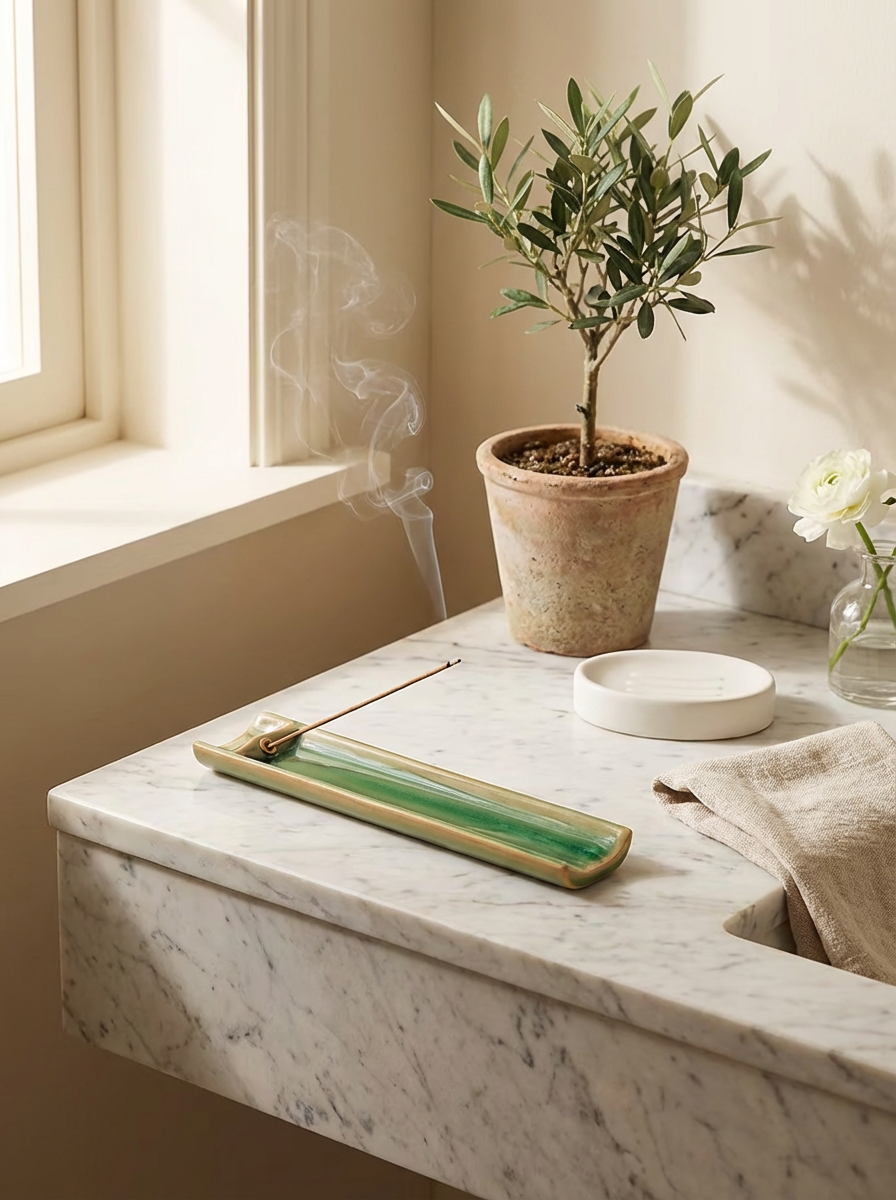 ceramic bamboo incense tray