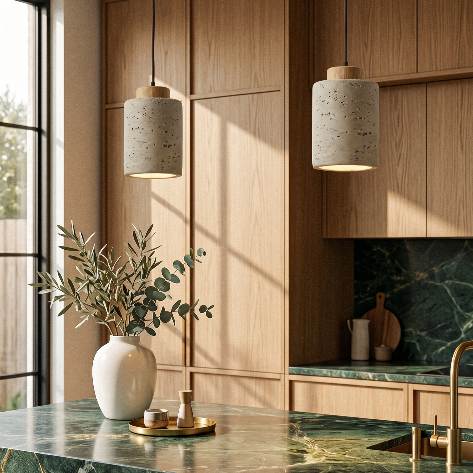 travertine pendant light