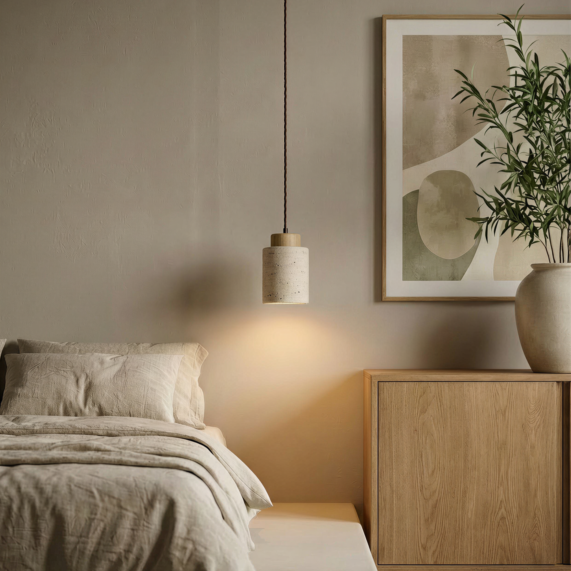 travertine pendant light