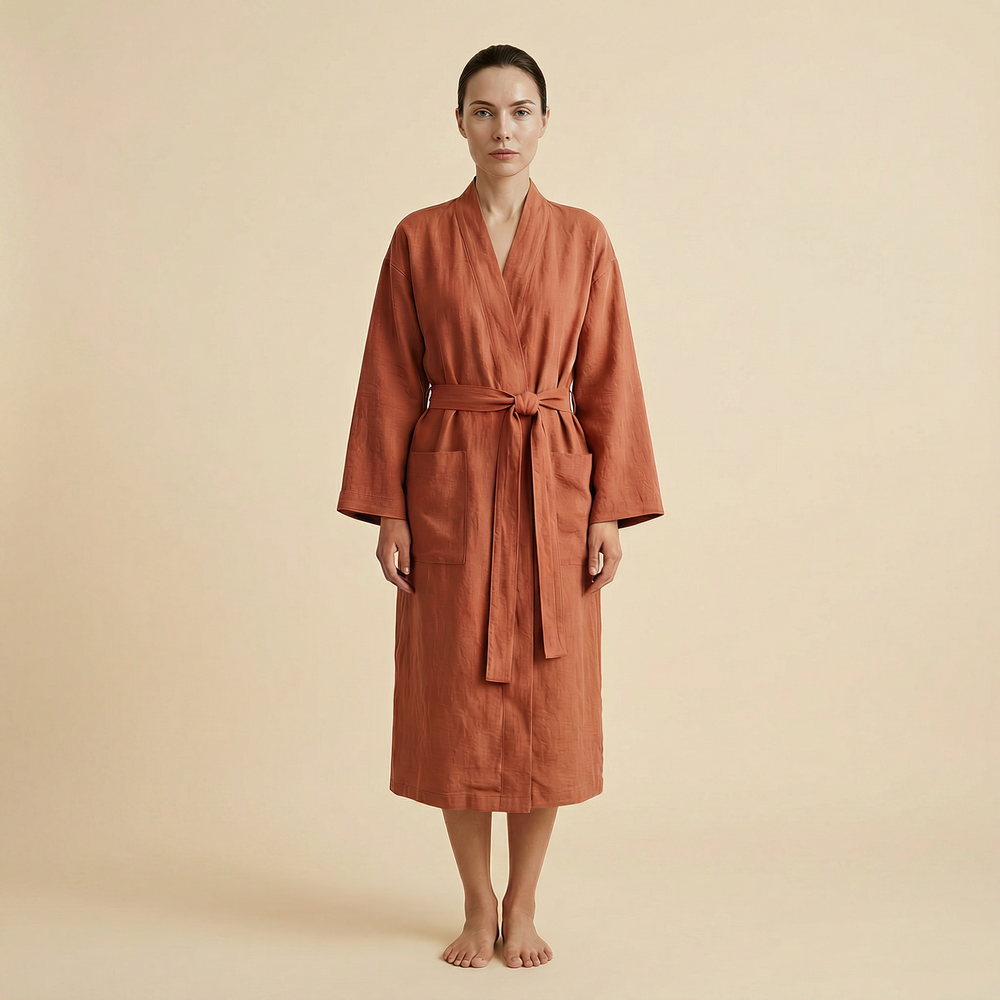 linen cotton dressing gown
