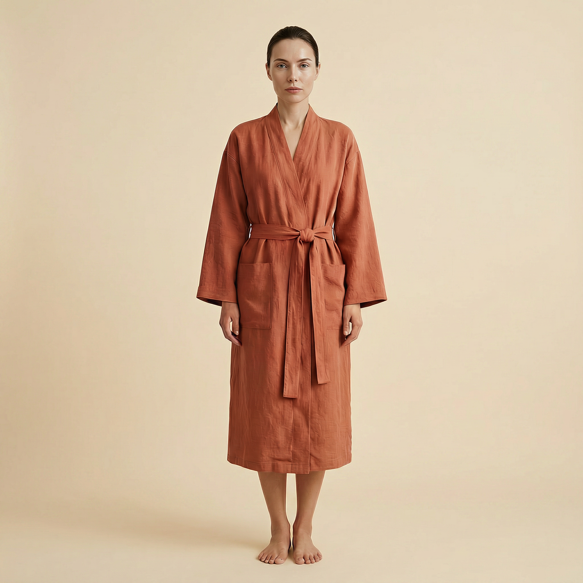 linen cotton dressing gown