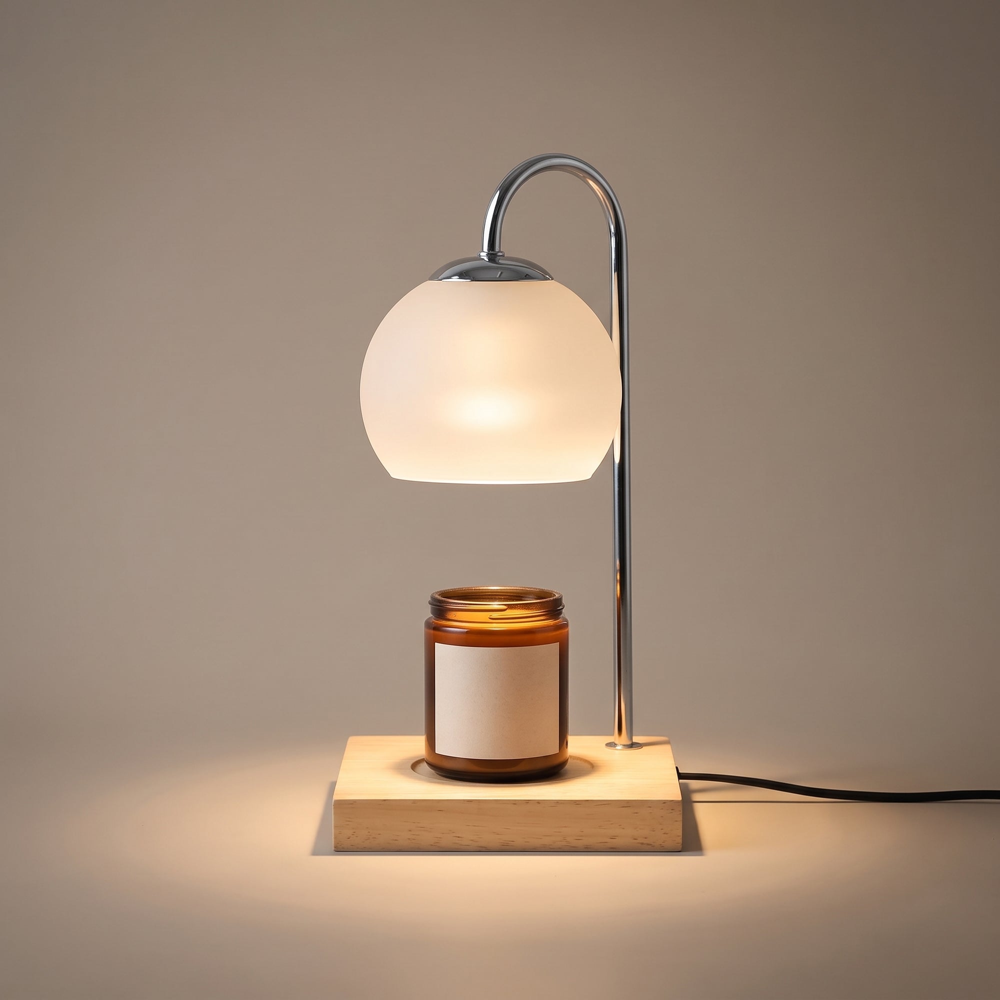 Weald candle warmer in frosted white, studio hero