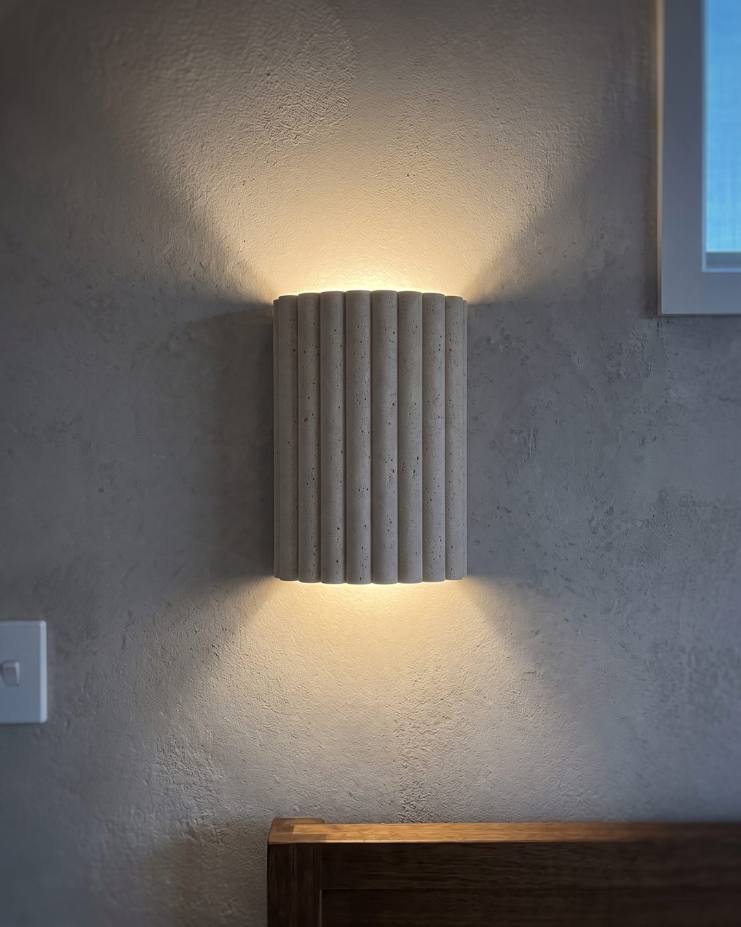 holt travertine wall light