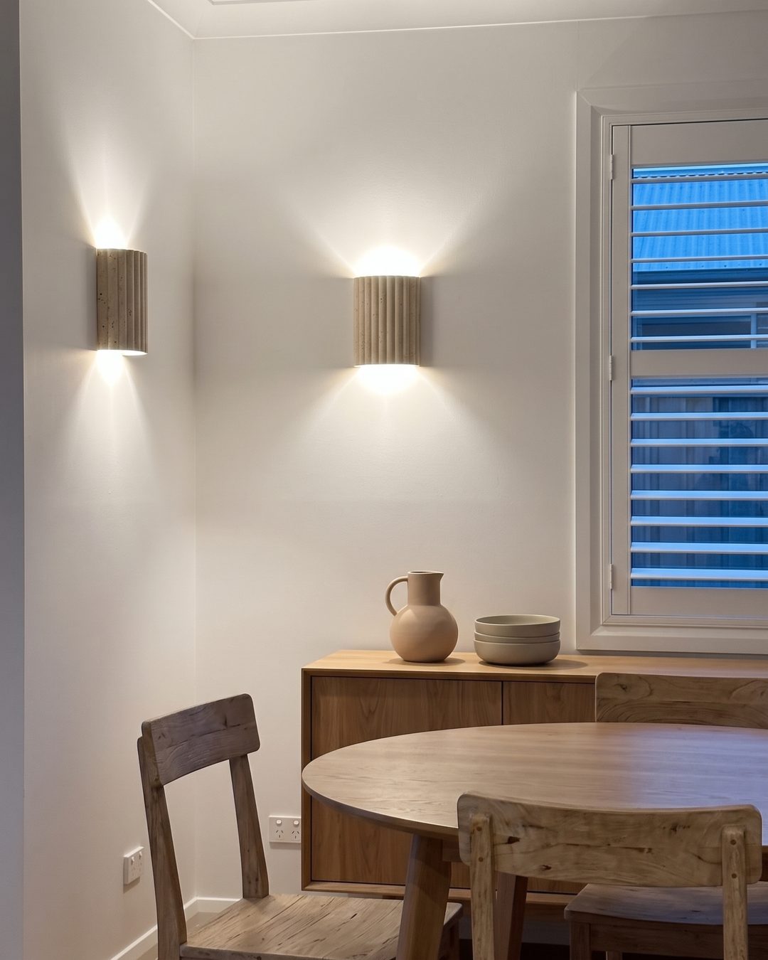holt travertine wall light