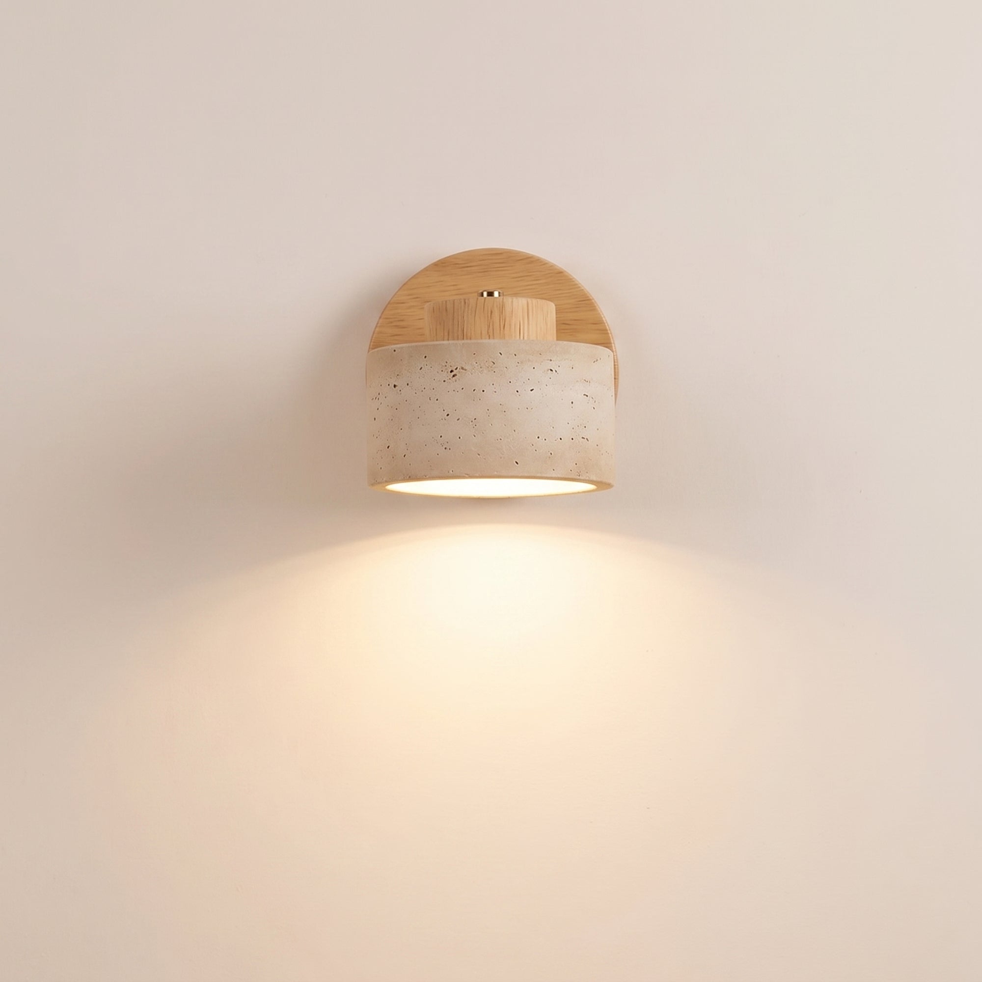 iwa wall light, oak and stone-effect wall-mounted reading sconce, studio hero