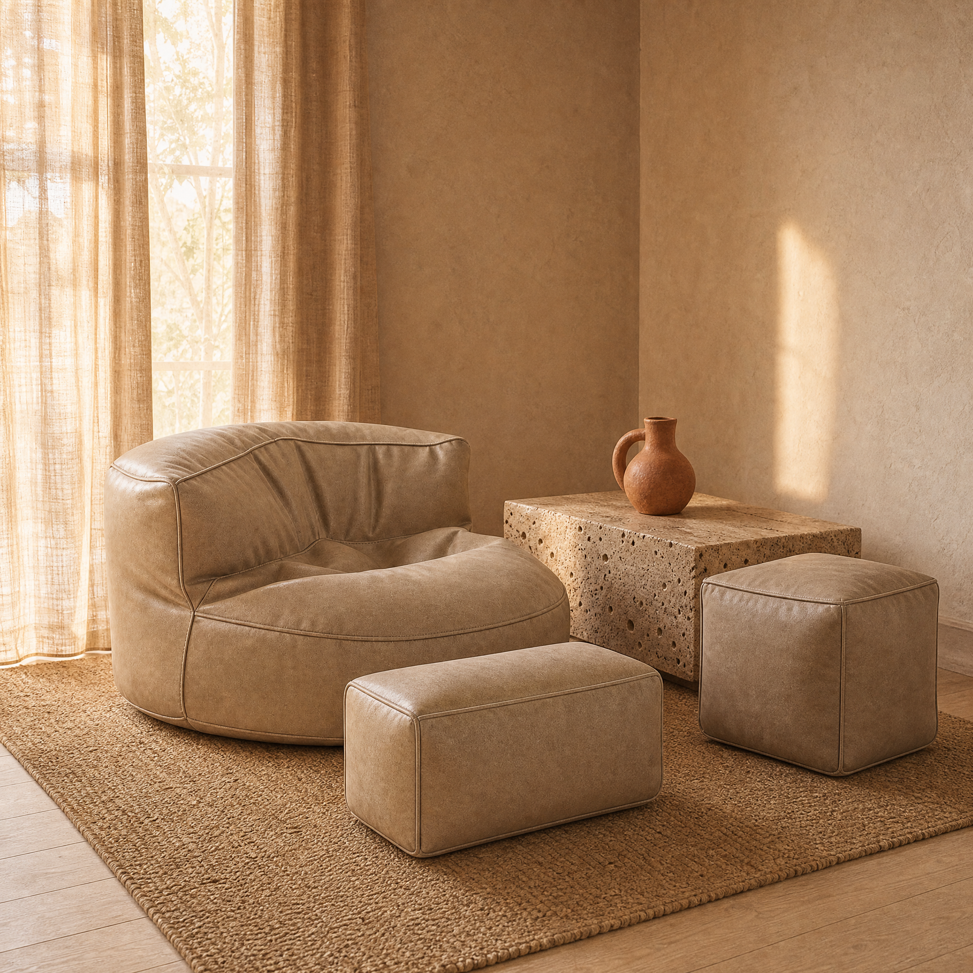 cove lounge set in a warm living room corner