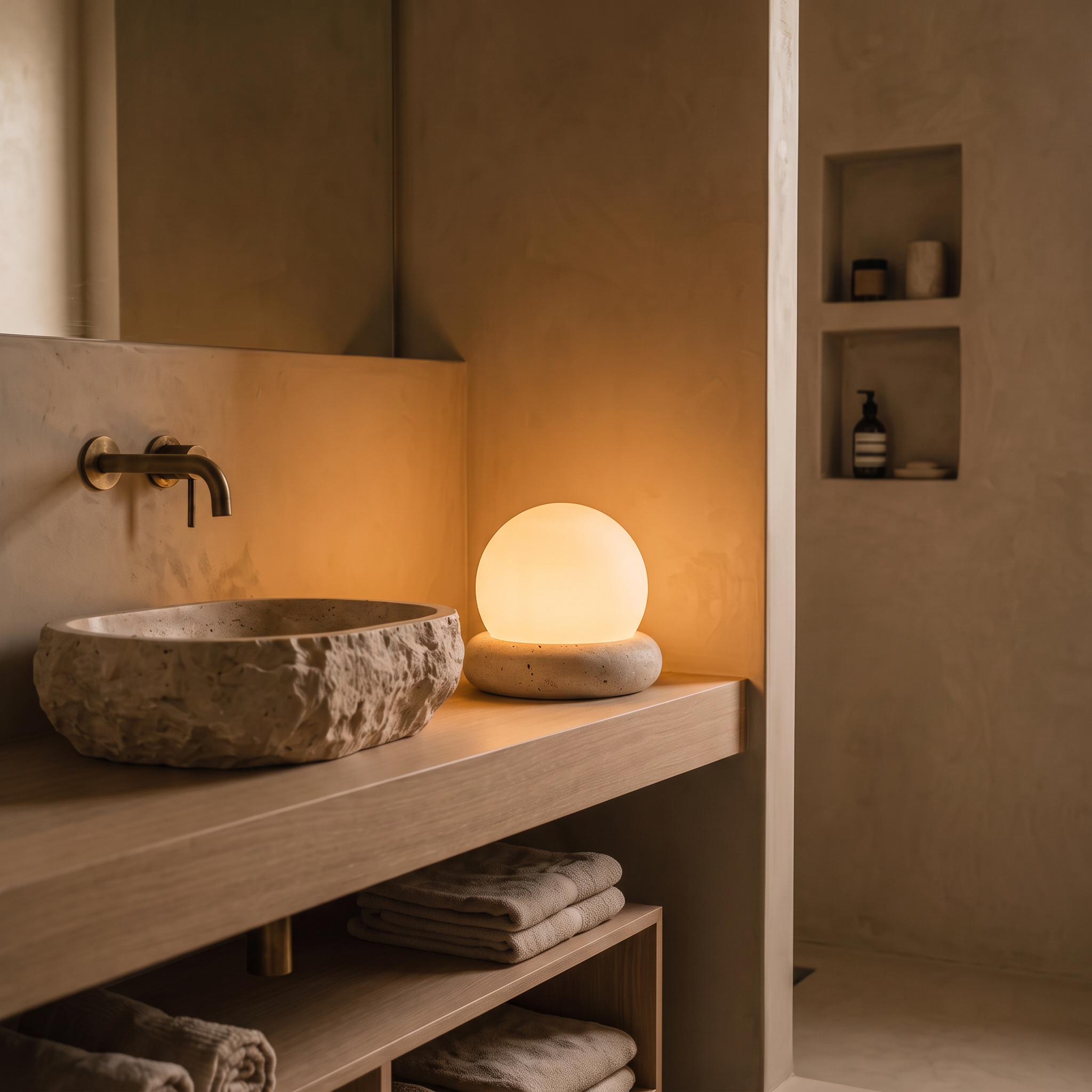 oboro travertine lamp
