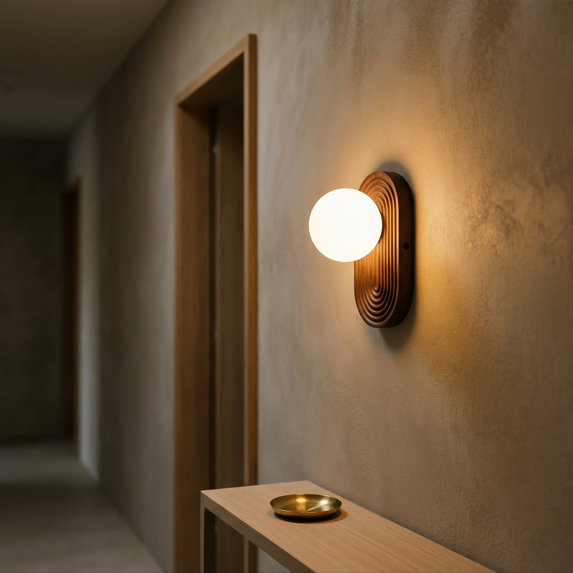 uzu wall light in a hallway